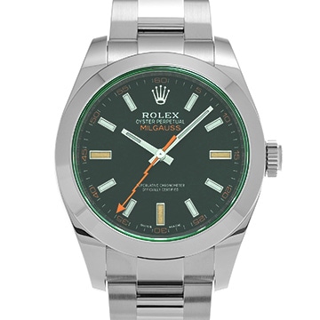 ロレックス ミルガウス 116400GV インテンスブラック メンズ 時計 【中古】【wristwatch】