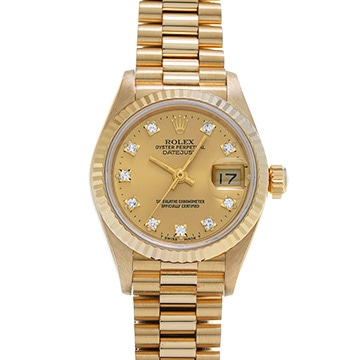 ロレックス デイトジャスト 69178G シャンパン/ダイヤモンド レディース 時計 【中古】【wristwatch】