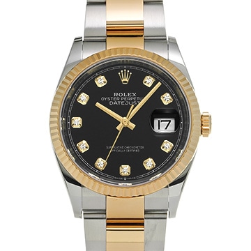 ロレックス デイトジャスト 36 126233G ブラック/ダイヤモンド メンズ 時計 【中古】【wristwatch】