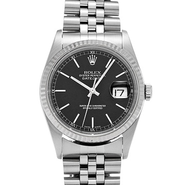 ロレックス デイトジャスト 16234 ブラック メンズ 時計 【中古】【wristwatch】