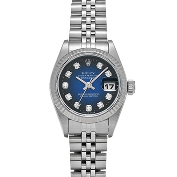 ロレックス デイトジャスト 69174G ブルー・グラデーション/ダイヤモンド レディース 時計 【中古】【wristwatch】