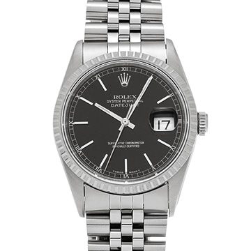 ロレックス デイトジャスト 16220 ブラック メンズ 時計 【中古】【wristwatch】