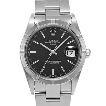 ロレックス オイスターパーペチュアル デイト 15210 ブラック メンズ 時計 【中古】【wristwatch】