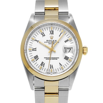 ロレックス オイスターパーペチュアル デイト 15203 ホワイト メンズ 時計 【中古】【wristwatch】