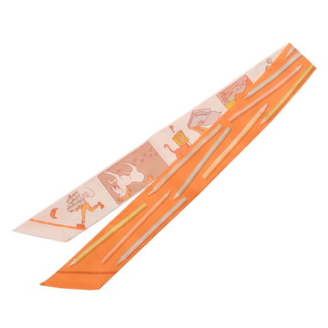 エルメス ツイリー A VOS CRAYONS オレンジ系/マルチカラー シルク100％ レディース 【新品】【other】