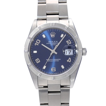 ロレックス オイスターパーペチュアル デイト 15210 ブルー メンズ 時計 【中古】【wristwatch】