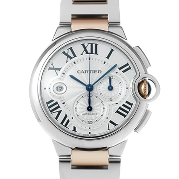 カルティエ バロンブルー ドゥ カルティエ クロノグラフ XL W6920063 シルバー メンズ 時計 【中古】【wristwatch】