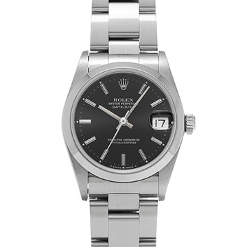 ロレックス デイトジャスト 68240 ブラック ユニセックス 時計 【中古】【wristwatch】