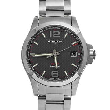 ロンジン コンクエスト V.H.P L3.716.4.66.6 ブラック メンズ 時計 【中古】【wristwatch】