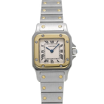 カルティエ サントス ガルベ SM W20012C4 アイボリー レディース 時計 【中古】【wristwatch】