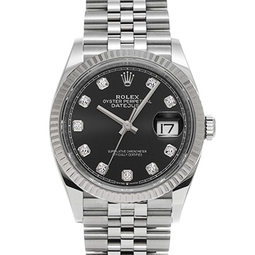 ロレックス デイトジャスト 36 126234G ブライトブラック/ダイヤモンド メンズ 時計 【中古】【wristwatch】