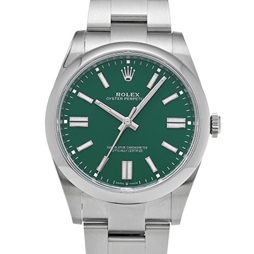 ロレックス オイスターパーペチュアル 41 124300 グリーン メンズ 時計 【中古】【wristwatch】