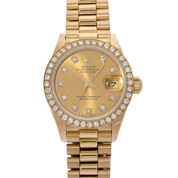 ロレックス デイトジャスト 69138G シャンパン/ダイヤモンド レディース 時計 【中古】【wristwatch】