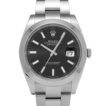 ロレックス デイトジャスト 41 126300 ブライトブラック メンズ 時計 【中古】【wristwatch】