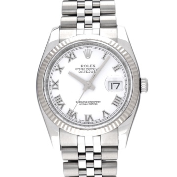 ロレックス デイトジャスト 116234 ホワイト メンズ 時計 【中古】【wristwatch】