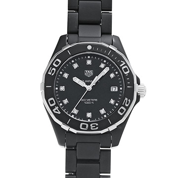 タグ ホイヤー アクアレーサー クォーツ WAY1397.BH0743 ブラック/ダイヤモンド ユニセックス 時計 【中古】【wristwatch】