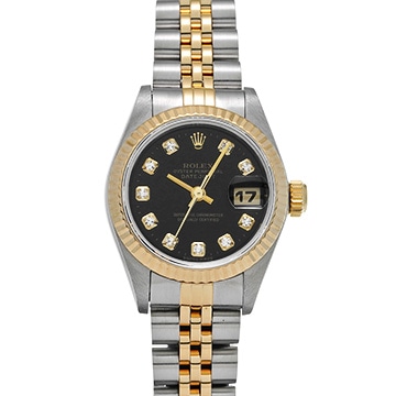 ロレックス デイトジャスト 69173G ブラック/ダイヤモンド レディース 時計 【中古】【wristwatch】
