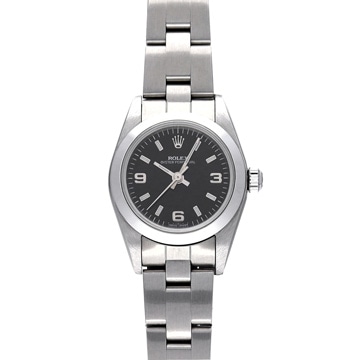 ロレックス オイスターパーペチュアル 76080 ブラック レディース 時計 【中古】【wristwatch】