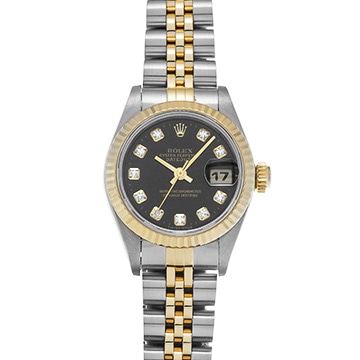 ロレックス デイトジャスト 69173G ブラック/ダイヤモンド レディース 時計 【中古】【wristwatch】