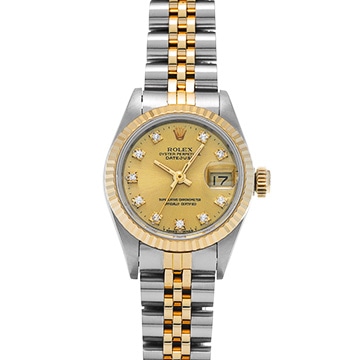 ロレックス デイトジャスト 69173G シャンパン/ダイヤモンド レディース 時計 【中古】【wristwatch】