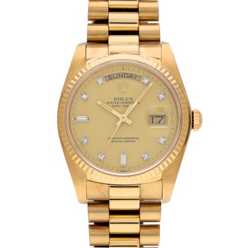 ロレックス デイデイト 18038A シャンパン/ダイヤモンド メンズ 時計 【中古】【wristwatch】