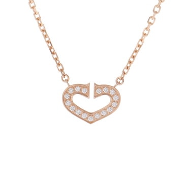 カルティエ Cハート ネックレス シルバー B7008400 K18ピンクゴールド PG レディース ジュエリー 【中古】【jewelry】