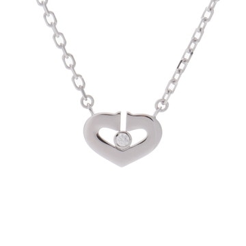 カルティエ Cハート ネックレス 1PD シルバー K18ホワイトゴールド WG レディース ジュエリー 【中古】【jewelry】