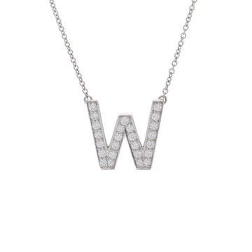 ティファニー イニシャル W レター ネックレス シルバー Pt950プラチナ レディース ジュエリー 【中古】【jewelry】