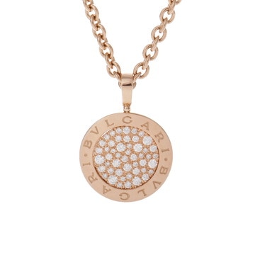 ブルガリ ブルガリブルガリ ネックレス パヴェ ゴールド K18ピンクゴールド PG レディース ジュエリー 【中古】【jewelry】