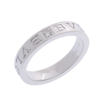 ブルガリ ダブルロゴリング 1PD シルバー K18ホワイトゴールド WG レディース ジュエリー 【中古】【jewelry】