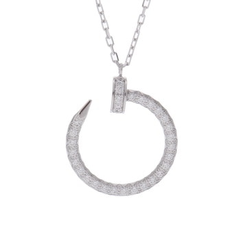 カルティエ ジュストアンクル ネックレス シルバー K18ホワイトゴールド WG レディース ジュエリー 【中古】【jewelry】