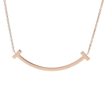 ティファニー Tスマイル ネックレス ミディアム ゴールド K18ピンクゴールド PG レディース ジュエリー 【中古】【jewelry】