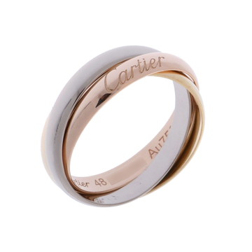 カルティエ トリニティリング SM #48 ゴールド K18イエローゴールド YG/K18ピンクゴールド PG/K18ホワイトゴールド レディース ジュエリー 【中古】【jewelry】