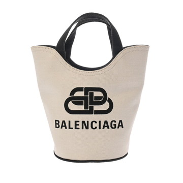 バレンシアガ ウェーブ XS ホワイト/ブラック 619979.9260.U.002123 キャンバス レディース バッグ 【中古】【bag】