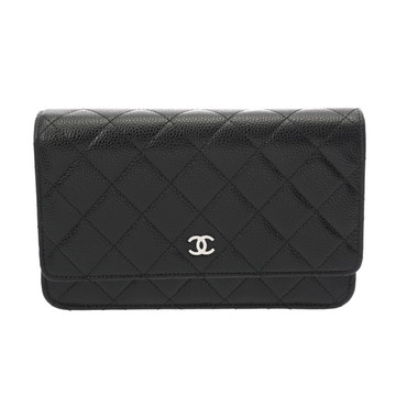 シャネル マトラッセ クラシック チェーンウォレット ブラック AP0250 グレインドカーフスキン レディース バッグ 【中古】【bag】