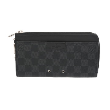ルイ ヴィトン ダミエグラフィット ジッピードラゴンヌ ブラック N60379 ダミエキャンバス メンズ 財布 【中古】【purse】