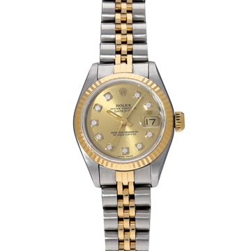 ロレックス デイトジャスト 69173G シャンパン/ダイヤモンド レディース 時計 【中古】【wristwatch】