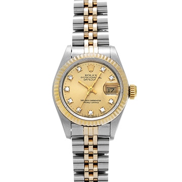 ロレックス デイトジャスト 69173G シャンパン/ダイヤモンド レディース 時計 【中古】【wristwatch】