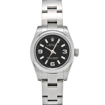 ロレックス オイスターパーペチュアル 176200 ブラック レディース 時計 【中古】【wristwatch】