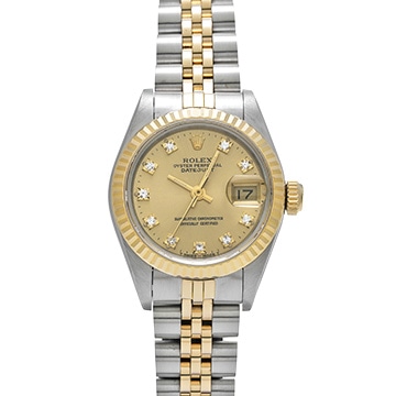 ロレックス デイトジャスト 69173G シャンパン/ダイヤモンド レディース 時計 【中古】【wristwatch】