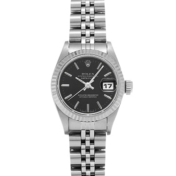 ロレックス デイトジャスト 69174 ブラック レディース 時計 【中古】【wristwatch】