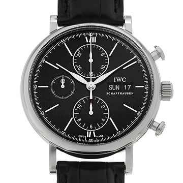 IWC ポートフィノ クロノグラフ IW391008 ブラック メンズ 時計 【中古】【wristwatch】