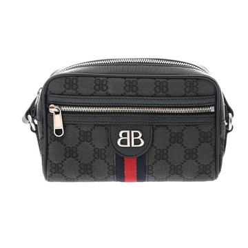 バレンシアガ バレンシアガ × グッチ ショルダーバッグ ザ ハッカープロジェクト ブラック 680128.1000.R.535269 キャンバス/レザー レディース バッグ 【中古】【bag】