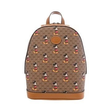 グッチ GUCCI×Disney スモールバックパック ミッキーマウス ベージュ/エボニー/ブラウン/ゴールド金具 552884 493075 GGスプリームキャンバス/レザー レディース バッグ 【中古】【bag】
