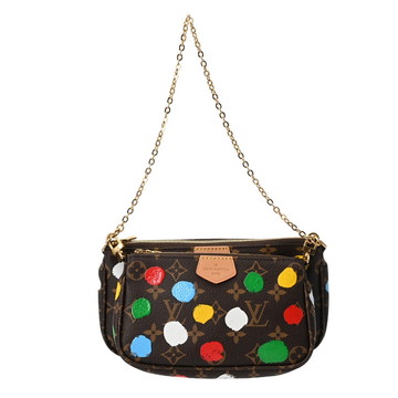 ルイ ヴィトン モノグラムペインティッドドット ミュルティ ポシェット アクセソワール LV×YK ブラウン M46385 レザー ユニセックス バッグ 【中古】【bag】