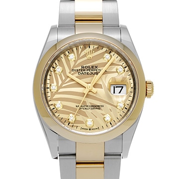 ロレックス デイトジャスト 36 126203G ゴールデン パームモチーフ/ダイヤモンド メンズ 時計 【中古】【wristwatch】