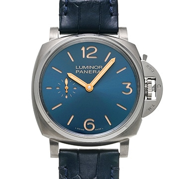 パネライ ルミノール ドゥエ 3デイズ チタニオ PAM00728 ブルー メンズ 時計 【中古】【wristwatch】