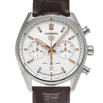 タグ ホイヤー カレラ ホイヤー02 クロノグラフ CBN2013.FC6483 ホワイト メンズ 時計 【中古】【wristwatch】