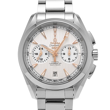 オメガ シーマスター アクアテラ コーアクシャル GMT クロノグラフ 231.10.43.52.02.001 シルバー/ホワイト メンズ 時計 【中古】【wristwatch】