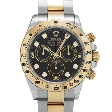 ロレックス コスモグラフ デイトナ 116523G ブラック/ダイヤモンド メンズ 時計 【中古】【wristwatch】